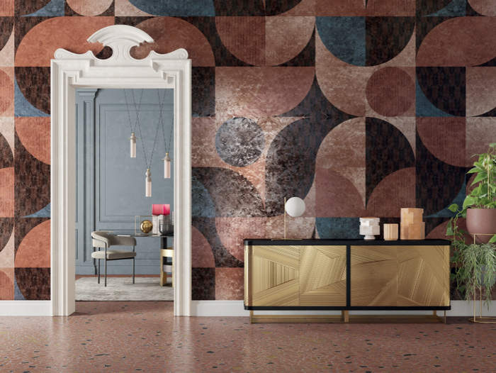 BRAVE - Geometric gold leaf wallpaper _ Inkiostro Bianco